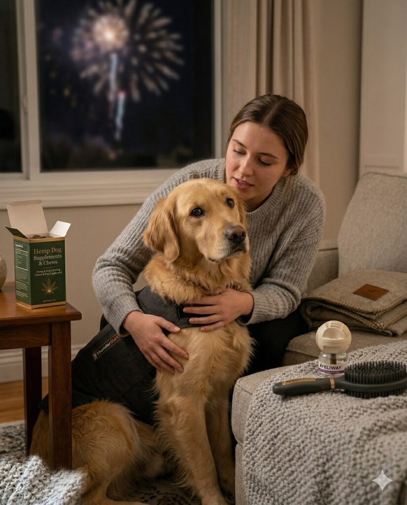 how to help a dog with fireworks anxiety